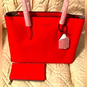 Red Kate Spade Purse With Wallet